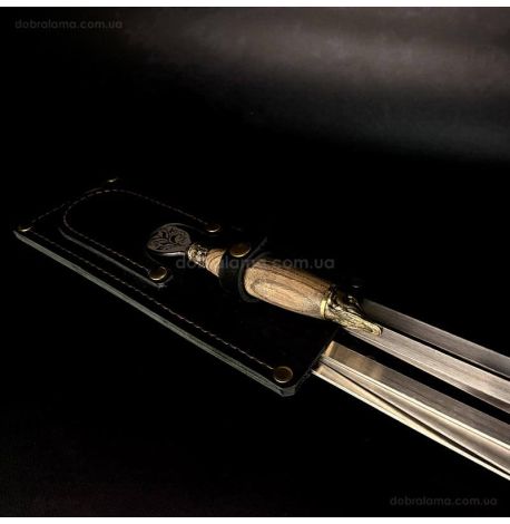 Набір шампурів «Щука ясен» з виделкою (у шкіряному сагайдаку)