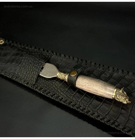 Набір шампурів «Мисливський ясен» з виделкою (в шкіряному закритому сагайдаку)