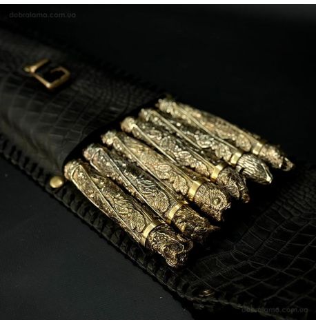 Набір шампурів «Дикі звірі» (в шкіряному закритому сагайдаку)