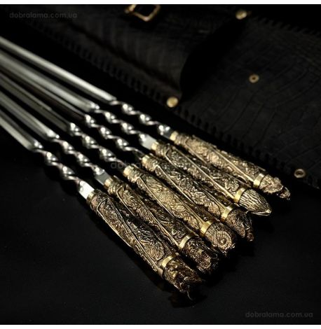 Набір шампурів «Дикі звірі» (в шкіряному закритому сагайдаку)