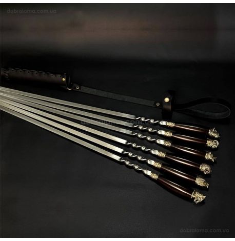 Набір шампурів «Дикі звірі граб» (у шкіряному сагайдаку)