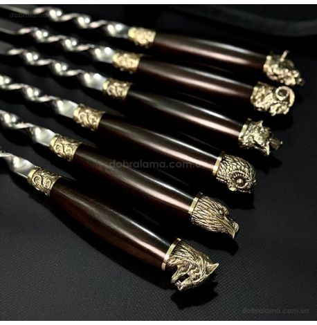 Набір шампурів «Дикі звірі граб» (у шкіряному сагайдаку)