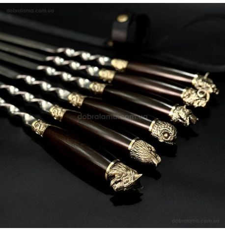 Набір шампурів «Дикі звірі граб» (у шкіряному сагайдаку)