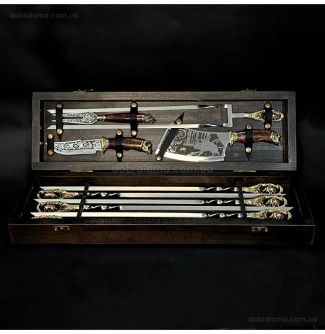 Набір для шашлику «Кабан  Max» (в дерев'яному кейсі)