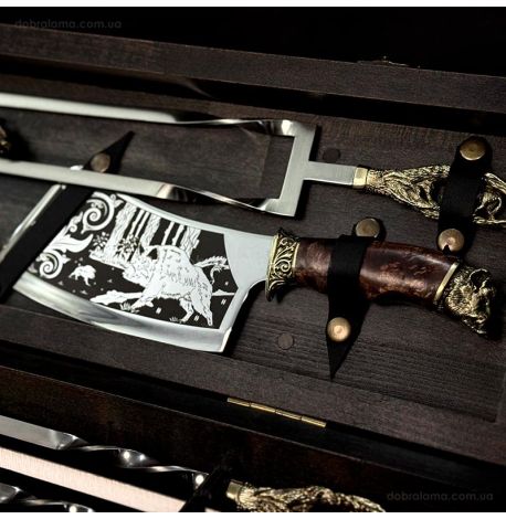 Набір для шашлику «Кабан  Max» (в дерев'яному кейсі)