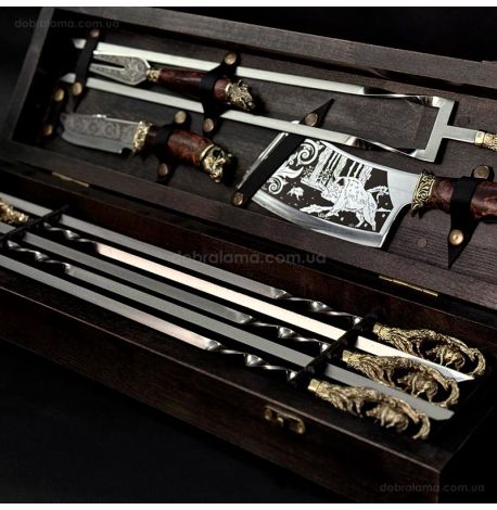 Набір для шашлику «Кабан  Max» (в дерев'яному кейсі)