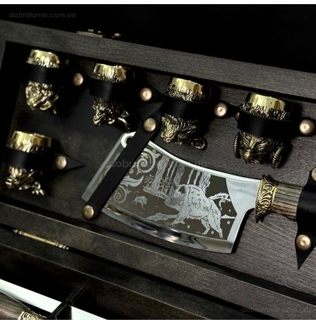 Набір для шашлику «Дикі звірі ясен Max» (в дерев'яному кейсі)