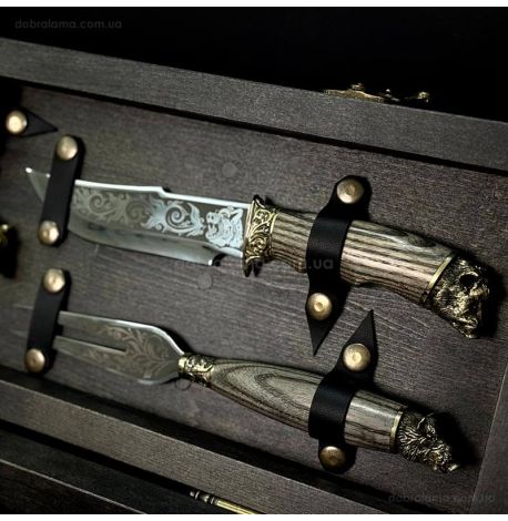 Набір для шашлику «Дикі звірі ясен Max» (в дерев'яному кейсі)