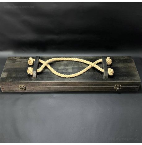 Набір для шашлику «Мисливський» з ножем і виделкою (в дерев'яному кейсі)