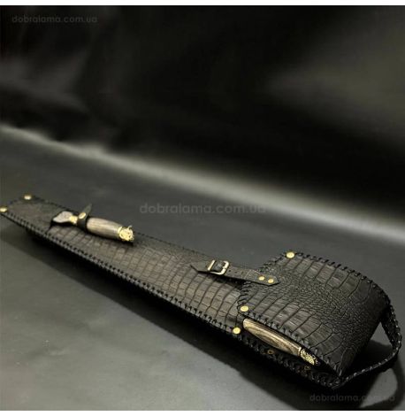 Набір шампурів «Смак полювання» з чарками та виделкою (в шкіряному закритому сагайдаку)