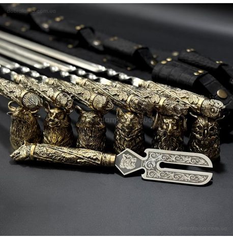 Набір для шашлику «Дикий смак» (в шкіряному закритому сагайдаку)