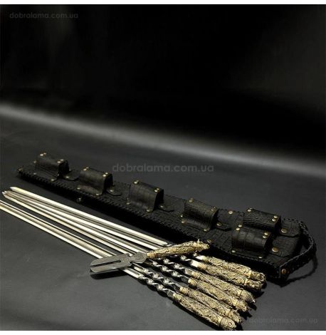 Набір для шашлику «Дикий смак» (в шкіряному закритому сагайдаку)