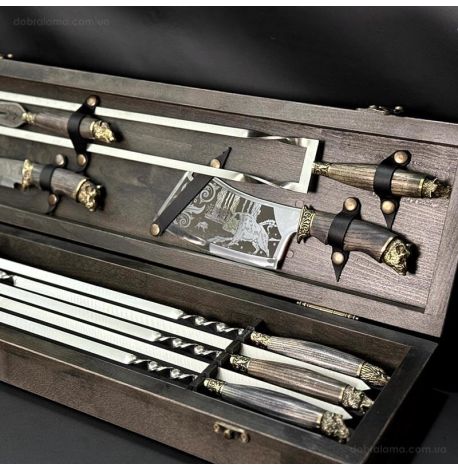 Набор для шашлыка «Охотничий ясень» (в деревянном кейсе)