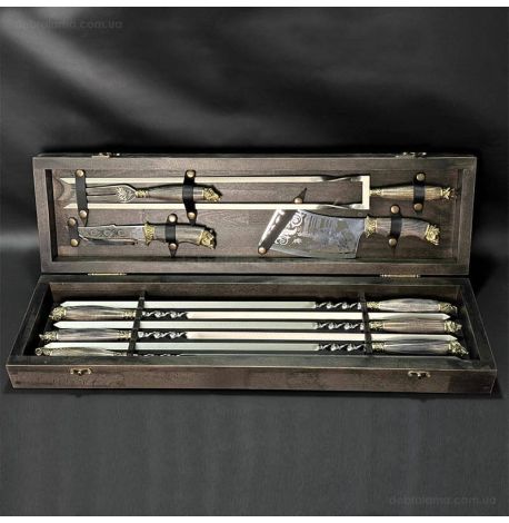 Набор для шашлыка «Охотничий ясень» (в деревянном кейсе)