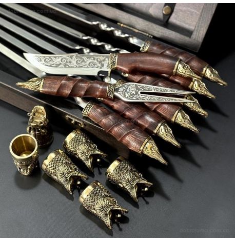 Набір для шашлику «Щучий апетит ясен» (в дерев'яному кейсі)