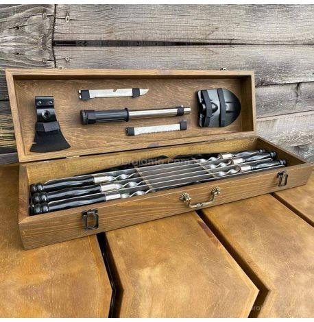 Набір для шашлику «Лісник» (у дерев'яному кейсі)