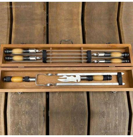 Набір для шашлику «ШашлиКейс» (в світлому дерев'яному кейсі)