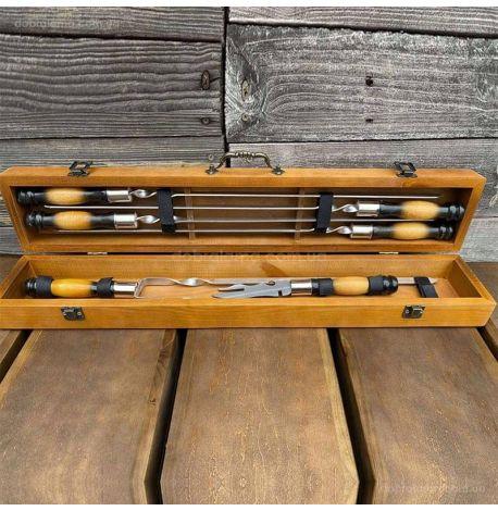 Набір для шашлику «ШашлиКейс» (в світлому дерев'яному кейсі)