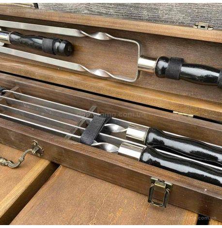 Набір для шашлику «ШашлиКейс» (в темному дерев'яному кейсі)