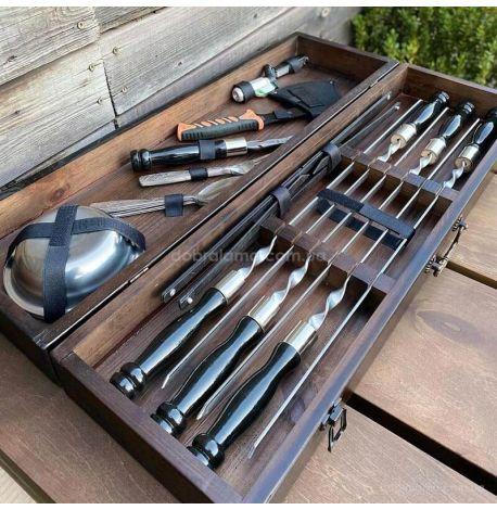 Набір для шашлику «Гетьман» (у дерев'яному кейсі)