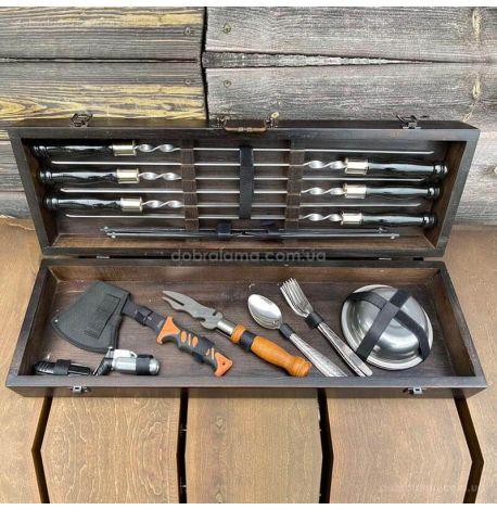 Набір для шашлику «Гетьман» (у дерев'яному кейсі)