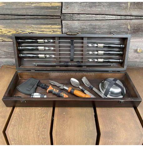 Набір для шашлику «Гетьман» (у дерев'яному кейсі)