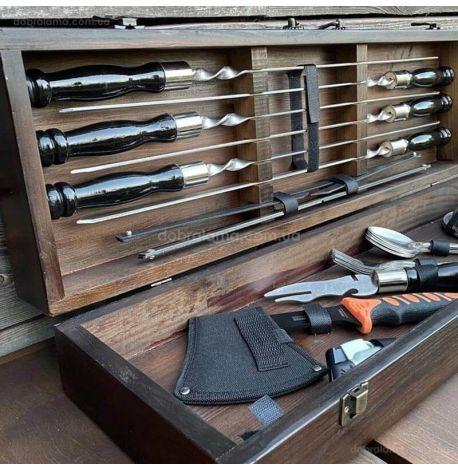 Набір для шашлику «Гетьман» (у дерев'яному кейсі)