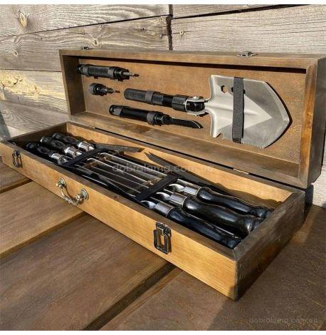 Набір для шашлику «Індіана Джонс» (у дерев'яному кейсі)