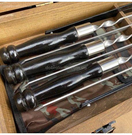 Набір для шашлику «Індіана Джонс» (у дерев'яному кейсі)