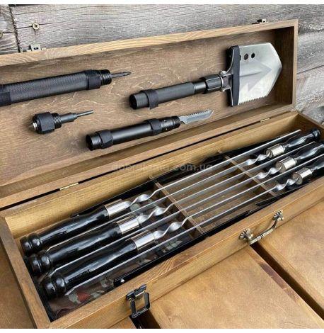 Набір для шашлику «Індіана Джонс» (у дерев'яному кейсі)