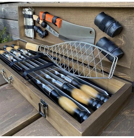 Набір для шашлику «Майстер BBQ» (у дерев'яному кейсі)