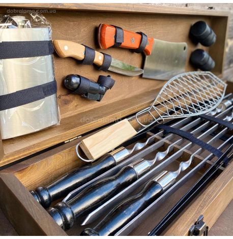 Набір для шашлику «Майстер BBQ» (у дерев'яному кейсі)