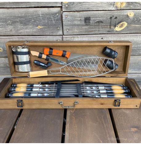 Набір для шашлику «Майстер BBQ» (у дерев'яному кейсі)