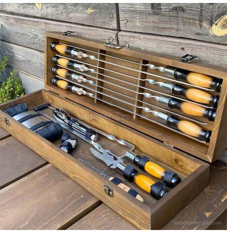 Набір для шашлику «Мисливець» (у дерев'яному кейсі)