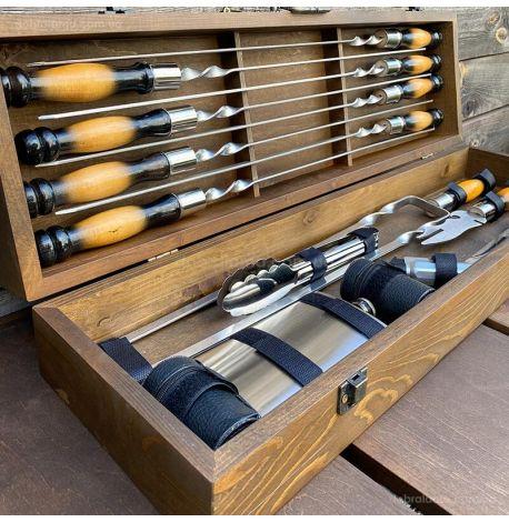 Набір для шашлику «Мисливець» (у дерев'яному кейсі)