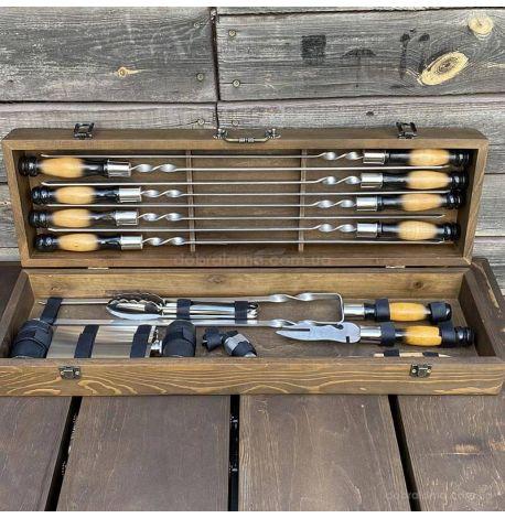 Набір для шашлику «Мисливець» (у дерев'яному кейсі)