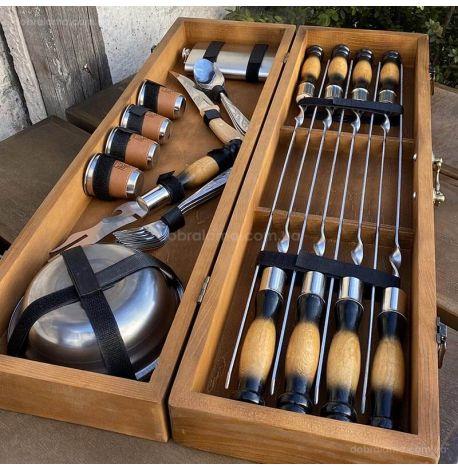 Набір для шашлику «Осавул» (у дерев'яному кейсі)