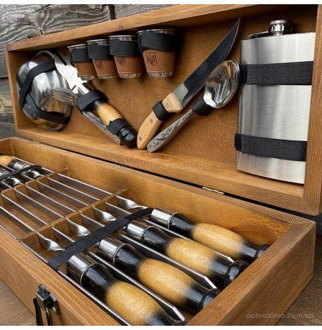 Набір для шашлику «Осавул» (у дерев'яному кейсі)