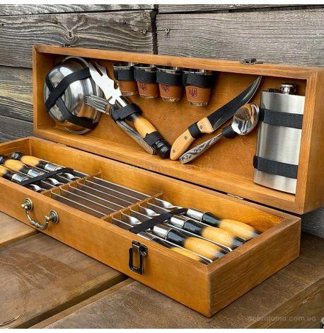 Набір для шашлику «Осавул» (у дерев'яному кейсі)