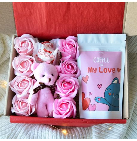 Подарунковий набір «Рожевий з ведмедиком»