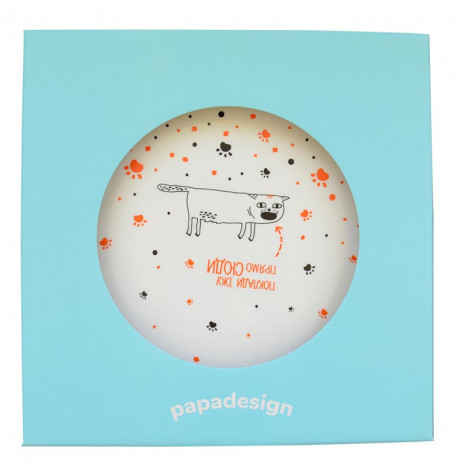 Тарелка с собачкой «Поклади їжу прямо сюди»