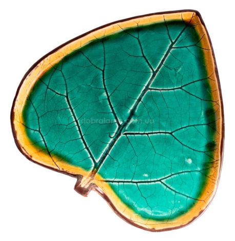 Тарелка-листок с двойным ободком «Хоста» 24 см (морская волна)