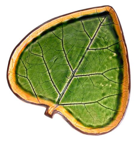 Тарелка-листок с двойным ободком «Хоста» 24 см (зеленая)