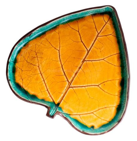 Тарелка-листок с двойным ободком «Хоста» 24 см (желтая)