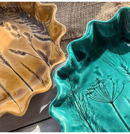 Тарелка «Волновка разнотравье» 28 см (морская волна)