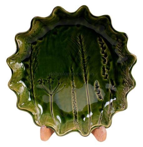 Тарелка «Волновка разнотравье» 28 см (зеленая)