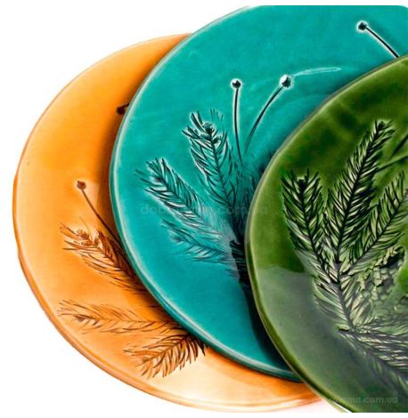 Тарелка «Хвоя» желтая (24 см)