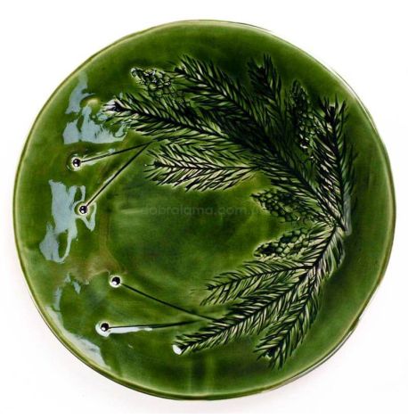 Тарелка «Хвоя» зеленая (24 см)
