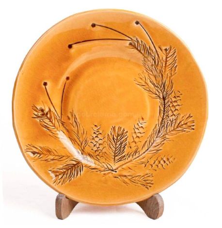 Тарелка «Хвоя» желтая (24 см)