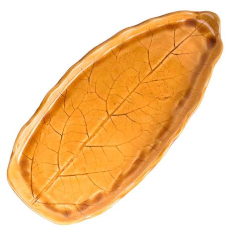 Тарілка-листок «Лопух вузький» 37 см (жовта)